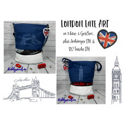 Stickserie - London Line Art inkl. Anhänger & Tasche ITH